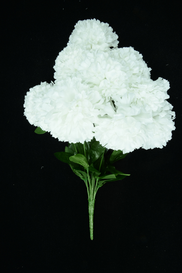 White Carnation Bush, 12 stems, Wholesale Silk Flowers and Bushes